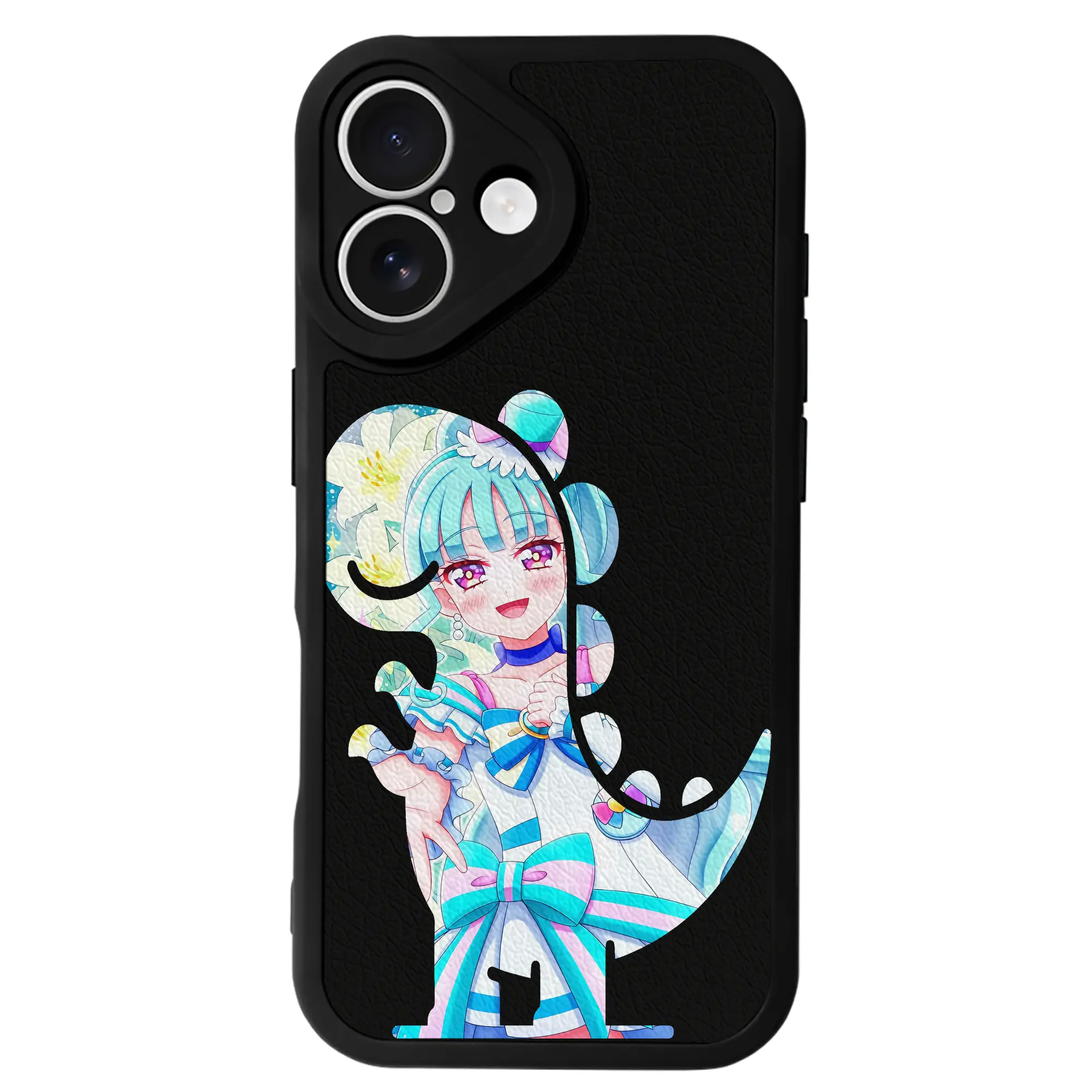 わんだふるぷりきゅあ グッズ 猫屋敷まゆ - IPhone 16シリーズ対応 ・ シリコンスマホケース ・ レザー調 ・ 高精度フィット ・ 耐衝撃 ・ ワイヤレス充電対応 ・ 精密カット